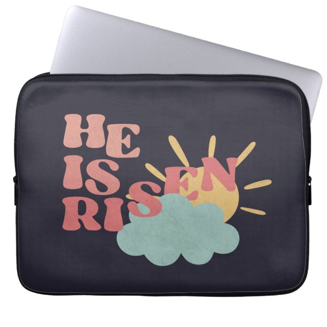 Easter Day - He is Risen Laptop Sleeve (Front)