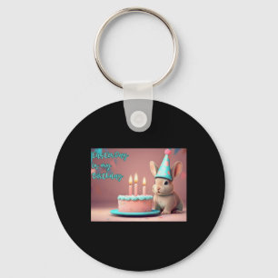 Easter Day It's My Birthday Cute Rabbit Bunny Wear Key Ring
