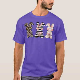 Easter Day Leopard Easter Bunny Rabbit Trio Cute T-Shirt