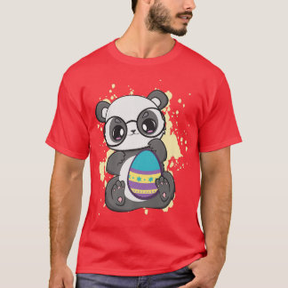 Easter Day Little Panda With Egg Hunt Spring Anime T-Shirt