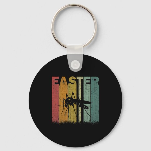 Easter Day Mosquito Retro Graphic Funny Easter Cos Key Ring (Front)