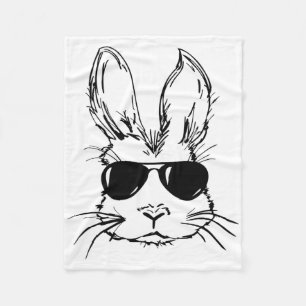 Easter Day Original Bunny Face With Sungles Men Bo Fleece Blanket