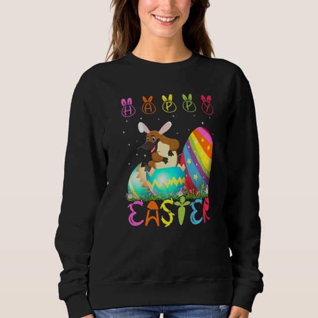 Easter Day Platypus Matching Family Cute Easter Co Sweatshirt (Front)
