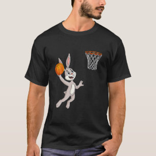 Easter Day Rabbit A Dunking Basketball Funny Boys T-Shirt