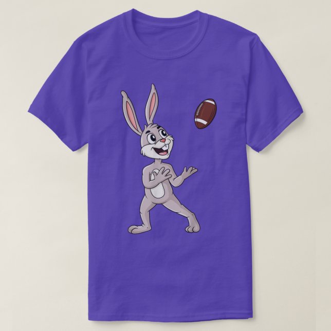 Easter Day Rabbit Catching A Football Funny Boys G T-Shirt (Design Front)