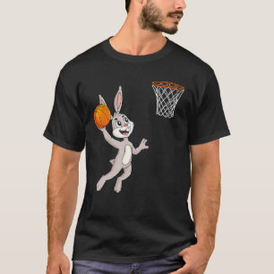 Easter Day Rabbit Dunking A Basketball Funny Boys T-Shirt