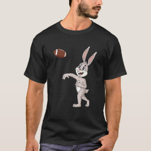 Easter Day Rabbit Football Quarterback Boys Girls T-Shirt