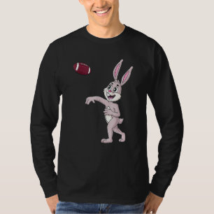 Easter Day Rabbit Football Quarterback Boys Girls T-Shirt