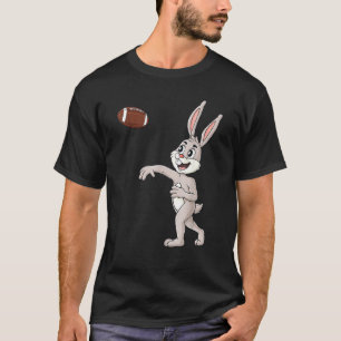 Easter Day Rabbit Football Quarterback Boys Girls T-Shirt