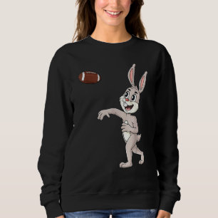Easter Day Rabbit Football Quarterback Funny Boys  Sweatshirt