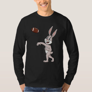 Easter Day Rabbit Football Quarterback Funny Boys T-Shirt
