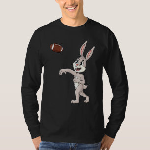 Easter Day Rabbit Football Quarterback Funny Boys T-Shirt