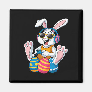 Easter Day Rabbit Gamer Funny Video Games Boys Kid Magnet