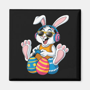 Easter Day Rabbit Gamer Funny Video Games Boys Kid Magnet