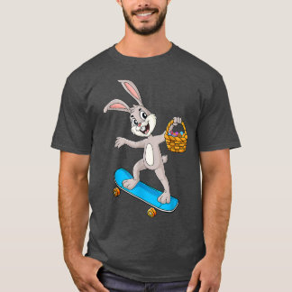 Easter Day Rabbit Riding A Skateboard Boys Girls S T-Shirt