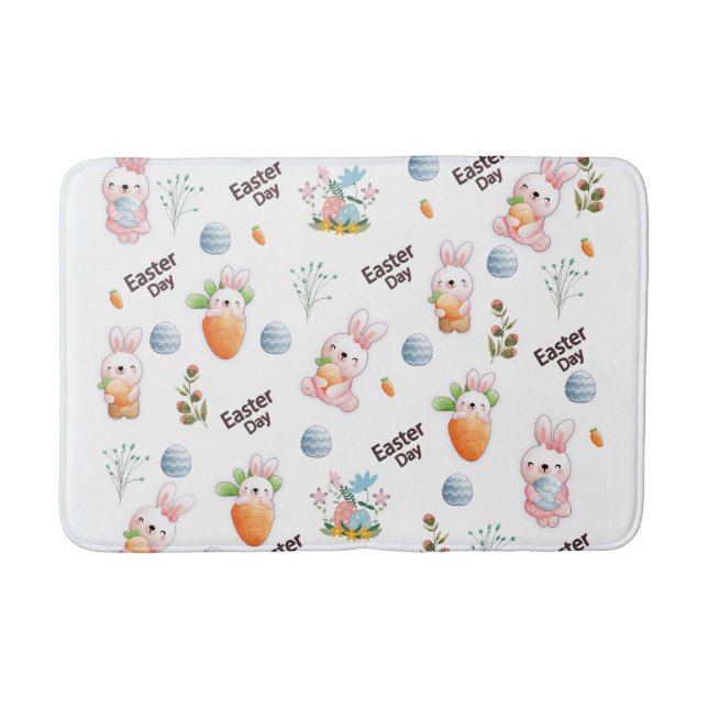Easter Day Rabbits Pattern Bath Mat (Front)