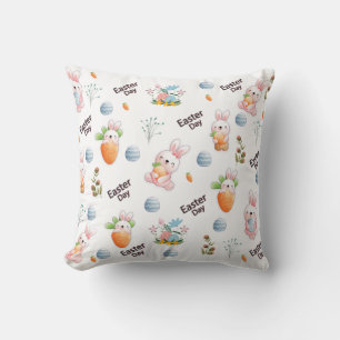 Easter Day Rabbits Pattern Cushion