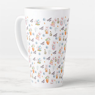 Easter Day Rabbits Pattern Latte Mug