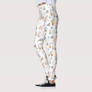 Easter Day Rabbits Pattern Leggings