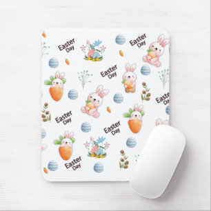 Easter Day Rabbits Pattern Mouse Pad