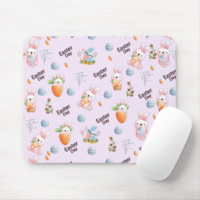 Easter Day Rabbits Pattern Mouse Pad (With Mouse)
