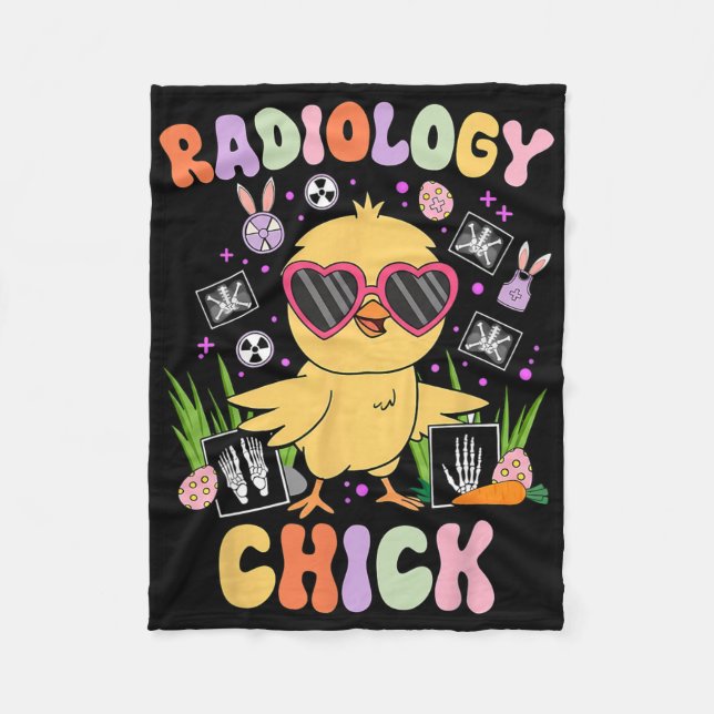 Easter Day Radiology Chick Rad Tech Radiologist Eg Fleece Blanket (Front)