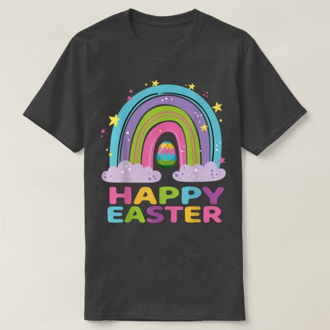 Easter Day Rainbow for Kids Women Girls Happy East T-Shirt (Design Front)