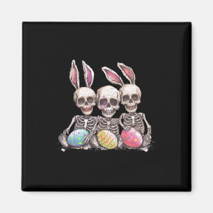 Easter Day Skeleton Easter Skeleton Bunny Ears Egg Magnet