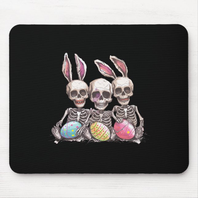 Easter Day Skeleton Easter Skeleton Bunny Ears Egg Mouse Pad (Front)