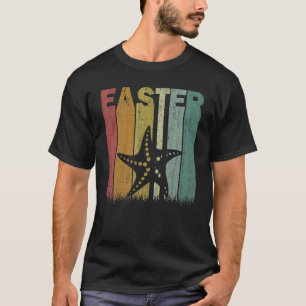 Easter Day Starfish Retro Graphic Funny Easter Cos T-Shirt