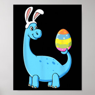 Easter Day T Rex Dino Rabbit Ears With Egg Boys Gi Poster
