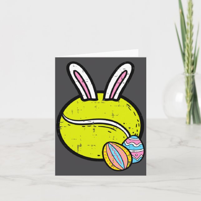 Easter Day Tennis Ball Bunny Card (Front)