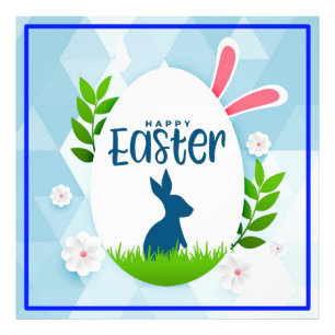 Easter Day with Leaves And Flowers-31041 Photo Print