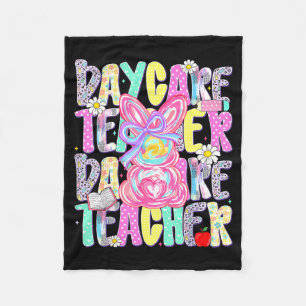 Easter daycare teacher cute colorful spring shirt fleece blanket