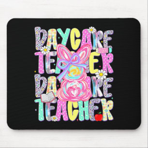Easter Daycare Teacher Cute Colorful Spring Shirt Mouse Pad