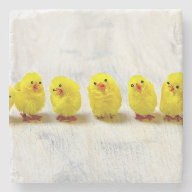 Easter Decoration - chicks in a row Stone Coaster (Front)
