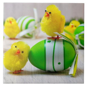 Easter Decoration - Easter egg and chicks Ceramic Tile