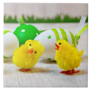 Easter Decoration - Easter egg and chicks Ceramic Tile
