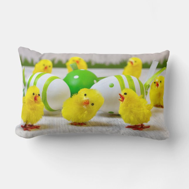 Easter Decoration - Easter egg and chicks Lumbar Cushion (Front)