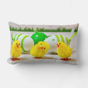 Easter Decoration - Easter egg and chicks Lumbar Cushion