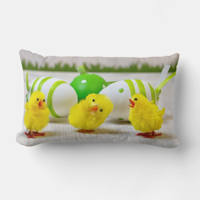 Easter Decoration - Easter egg and chicks Lumbar Cushion (Front)