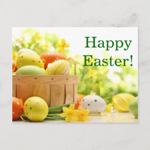 Easter Decoration with Eggs Holiday Postcard