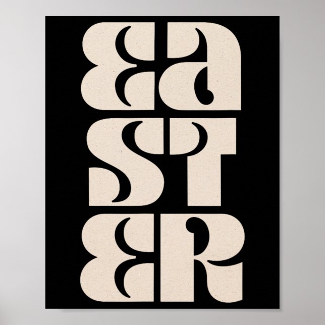 Easter Delight Vibrant Block Letter Celebration  Poster (Front)