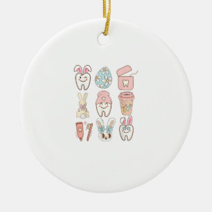 Easter Dental Assistant Tooth Bunny Dentist T-Shir Ceramic Ornament