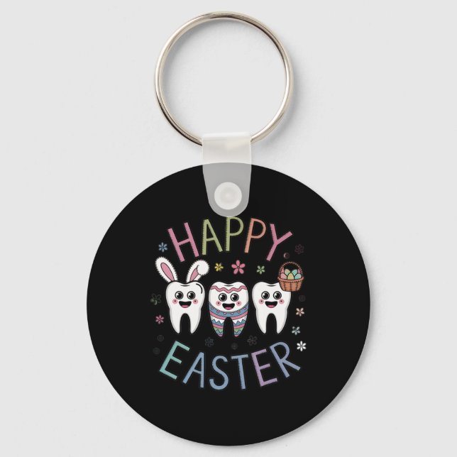 Easter Dentist Tooth Cute Teeth Dental Istant Wome Key Ring (Front)