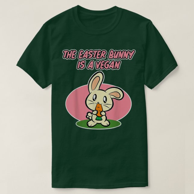 Easter Design for Vegans - The Easter Bunny is a V T-Shirt (Design Front)