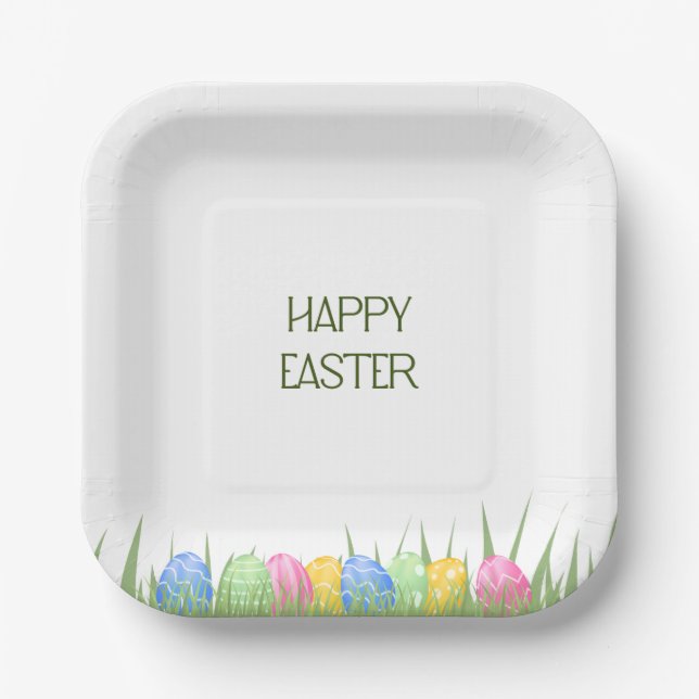 Easter Dessert Plates | Pastel Egg Design (Front)