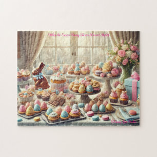 Easter Dessert Table, Spring Treats Bunny Party Jigsaw Puzzle