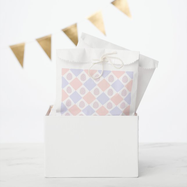 Easter Diamond Pattern with Decorated Eggs Favour Bag (Party)
