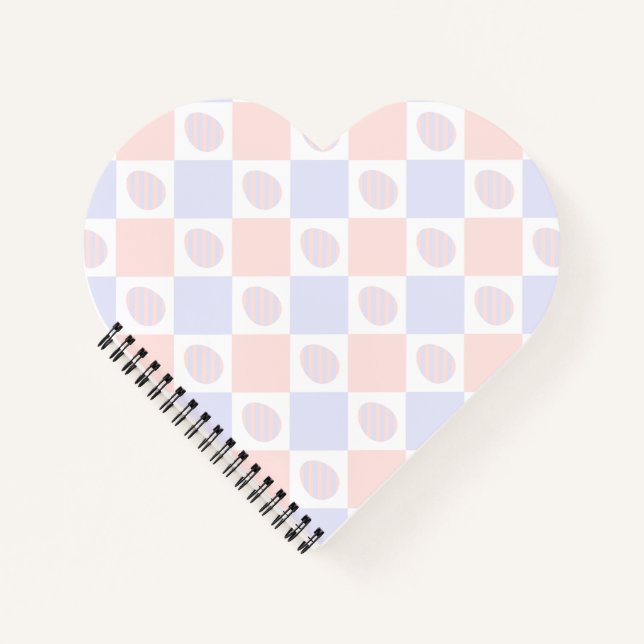 Easter Diamond Pattern with Decorated Eggs Notebook (Front)